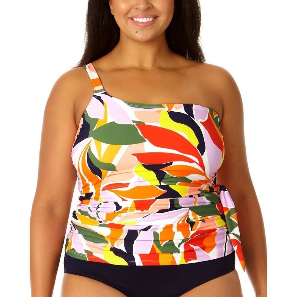 Women's Asymmetrical Side Tie Tankini Swim Top